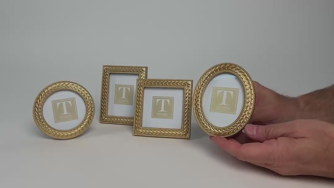 Load video: Frame - Gold Laurel Leaf - Oval - 2.5x3.5