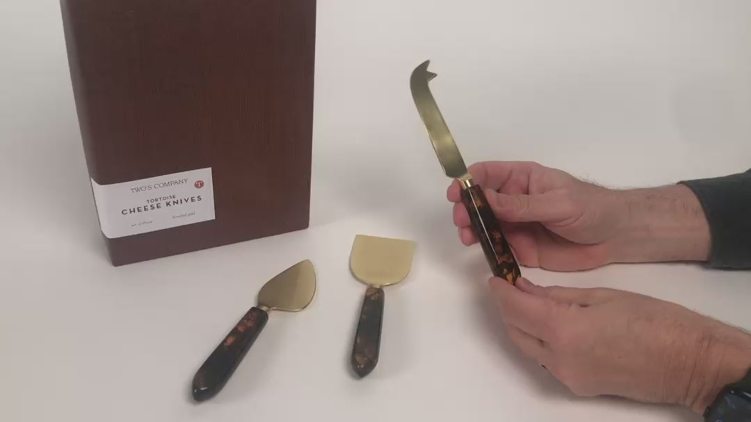 Load video: Charcuterie - Cheese Knives - Tortoise - Set Of 3