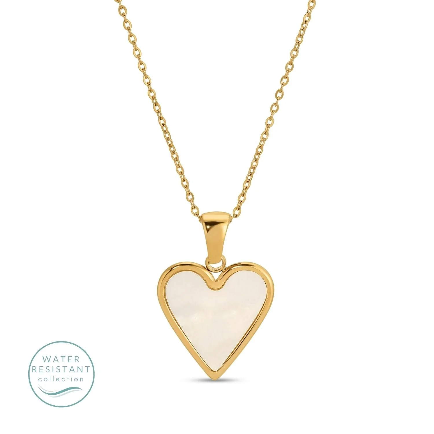 Jewelry - Necklace - Shell-filled Heart Pendant - Gold