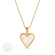 Jewelry - Necklace - Shell-filled Heart Pendant - Gold