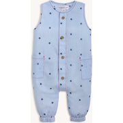 Children - Magnetic Pant Romper - Seersucker Stripe Star - 3-6 mo.