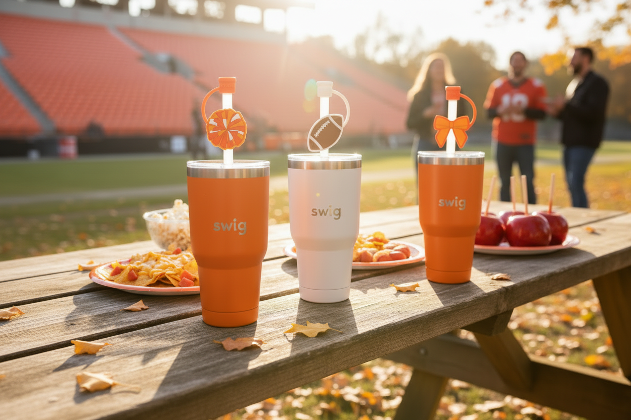 Straw Topper Set - Orange - We've Got Spirit Lifestyle - swig