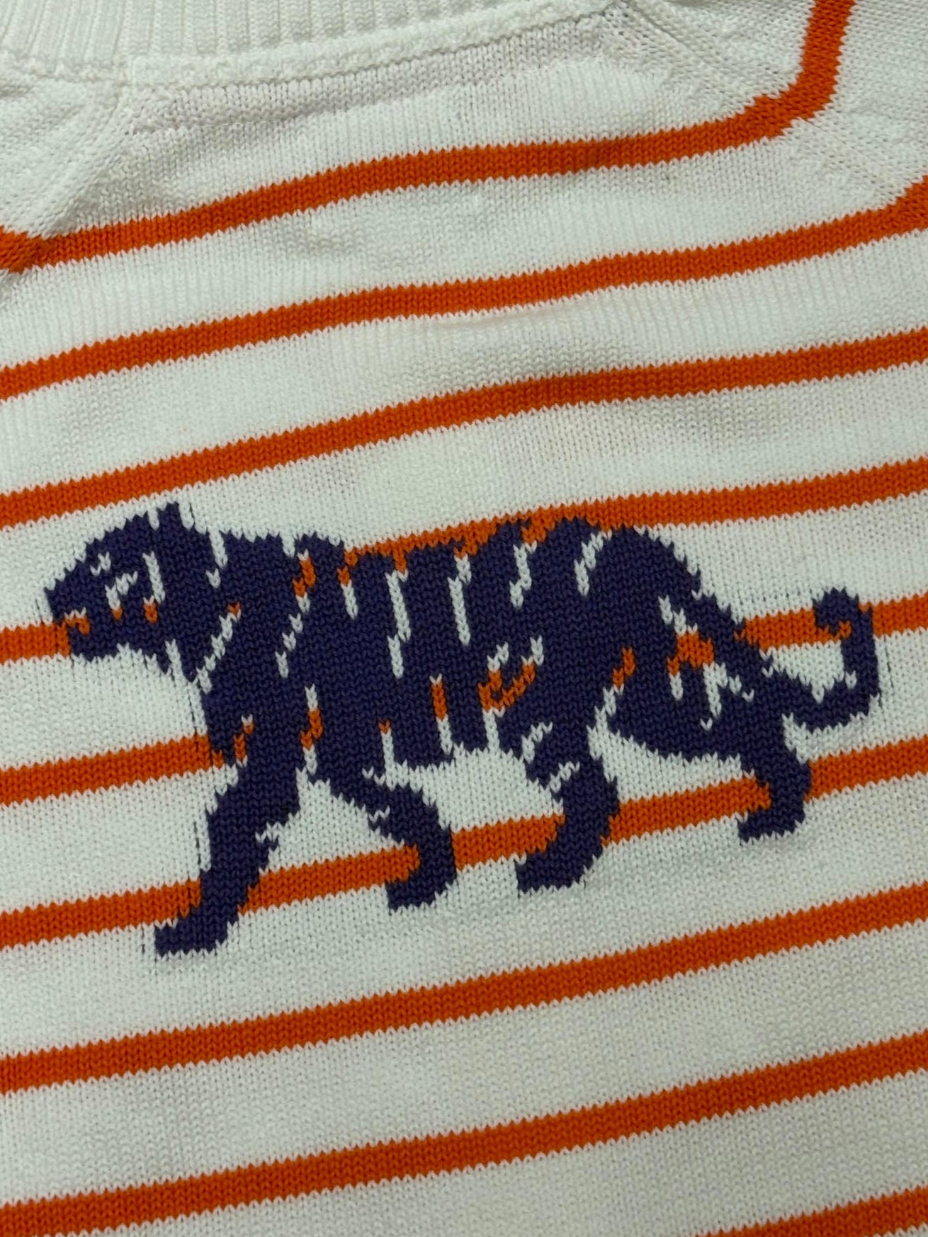 Gameday - Sweater - Half Zip Orange Stripe - XL