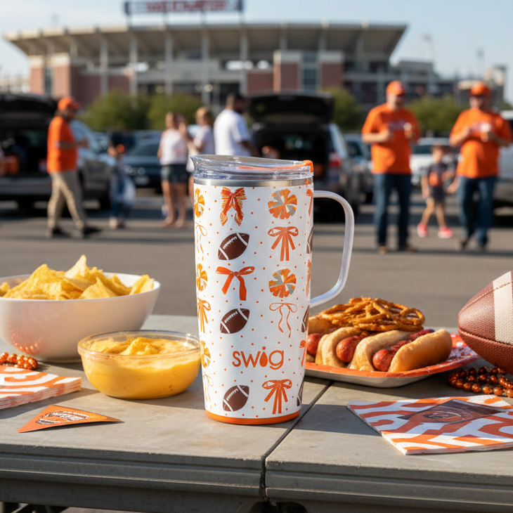 Swig Football Tumbler at Tailgate
