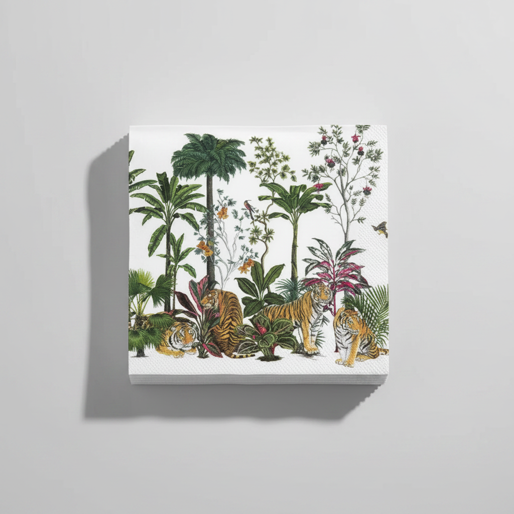 Tiger Summer Lunch Napkins Stack