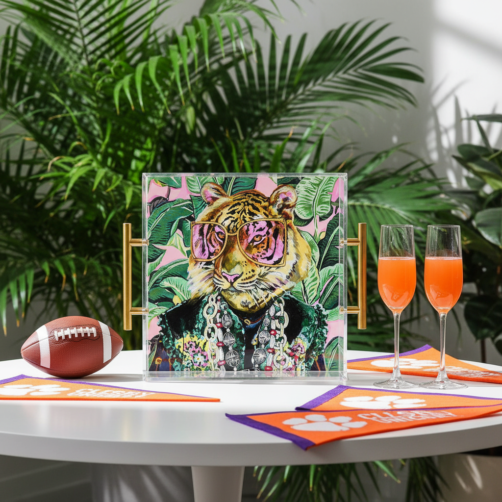 Toby The Tiger Tray - Clemson Gameday Styled