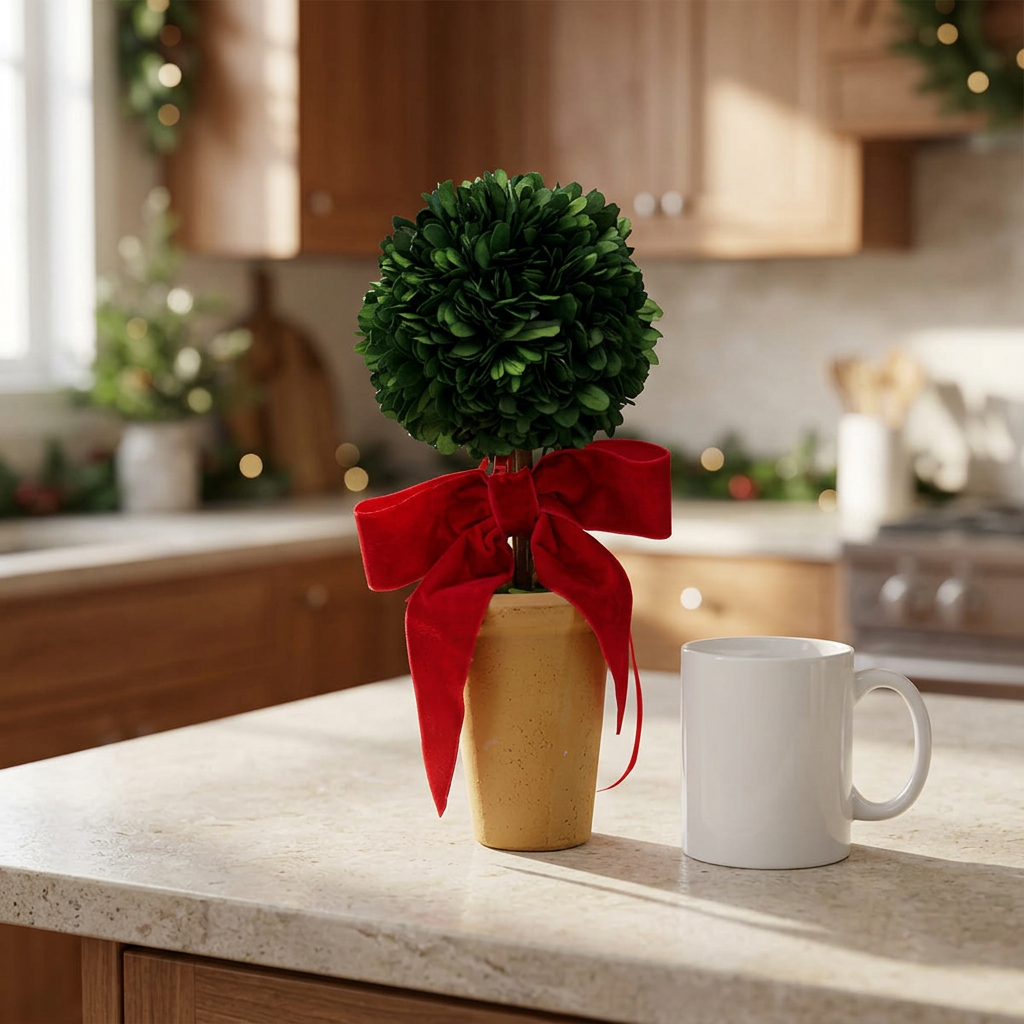 Topiary on a kitchen counter