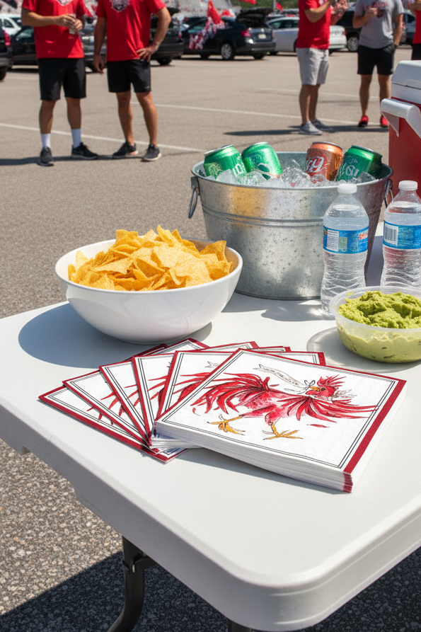 White Rooster Cocktail Napkins Tailgate Lifestyle