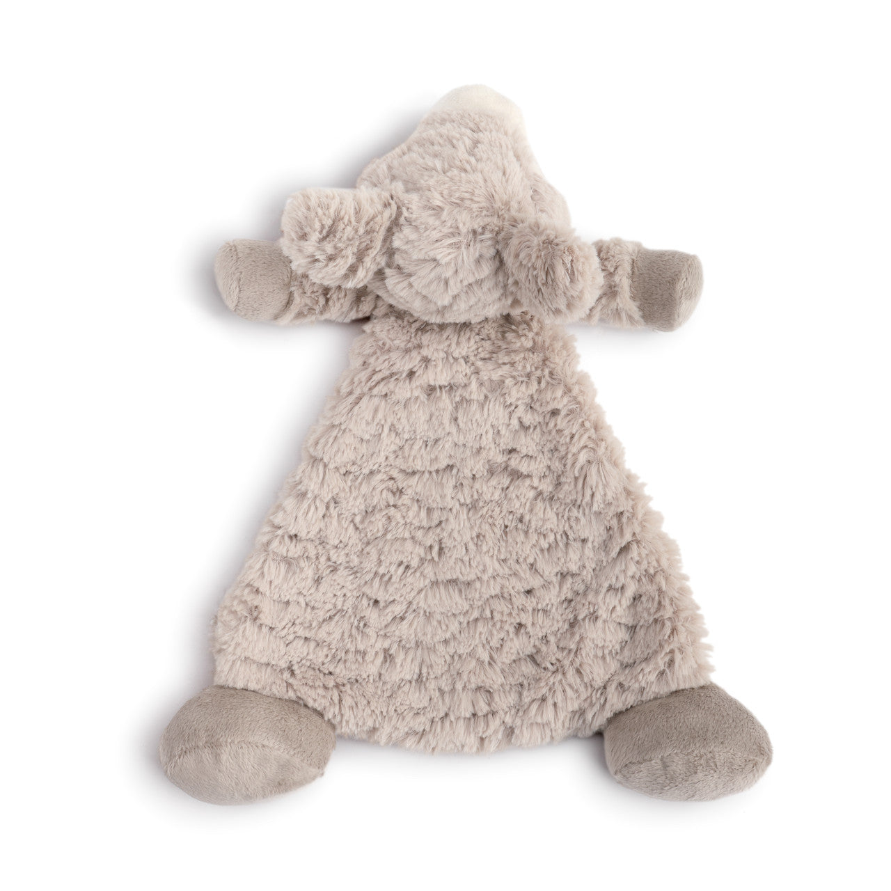 Plush toy resembling a sheep on a white background